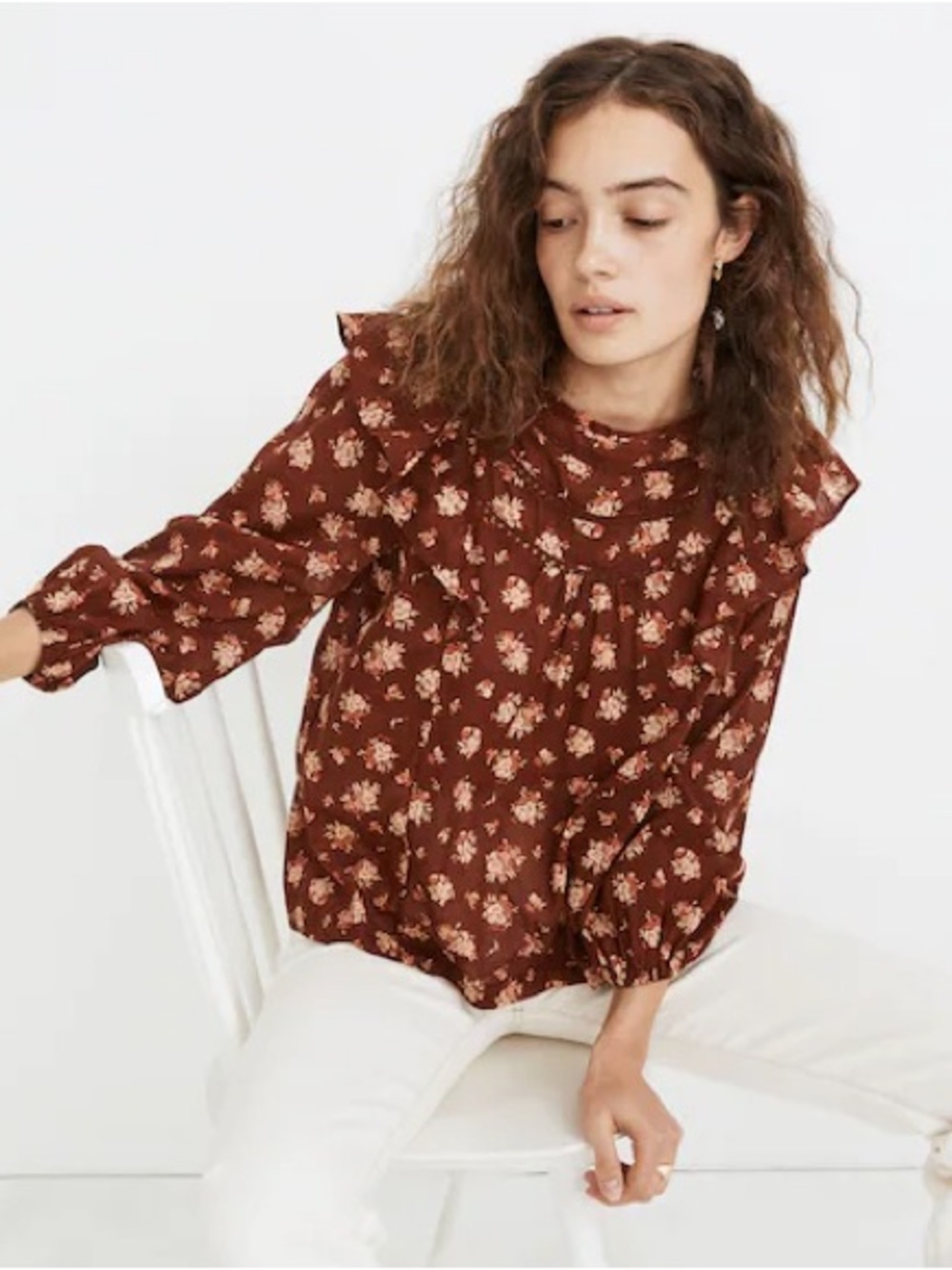 Madewell Ruffle Top - Picture 2 of 9